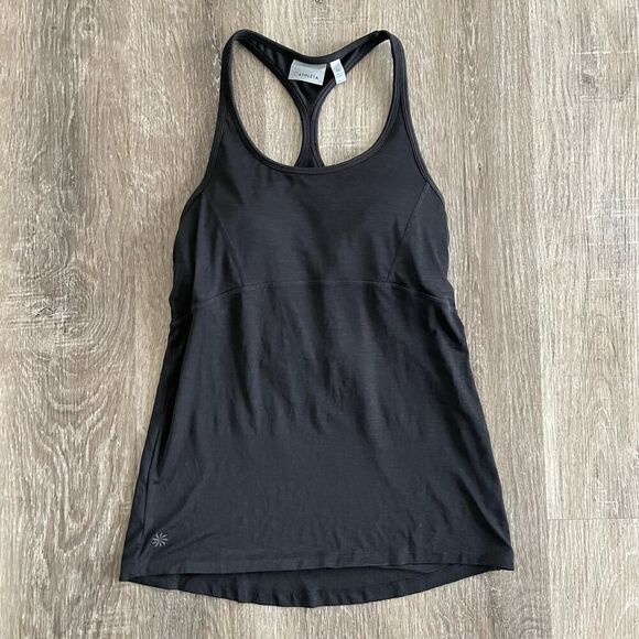 Athleta Black Swift Reach And Restore Built-in Bra Tank Top - Size: XS - Picture 6 of 10